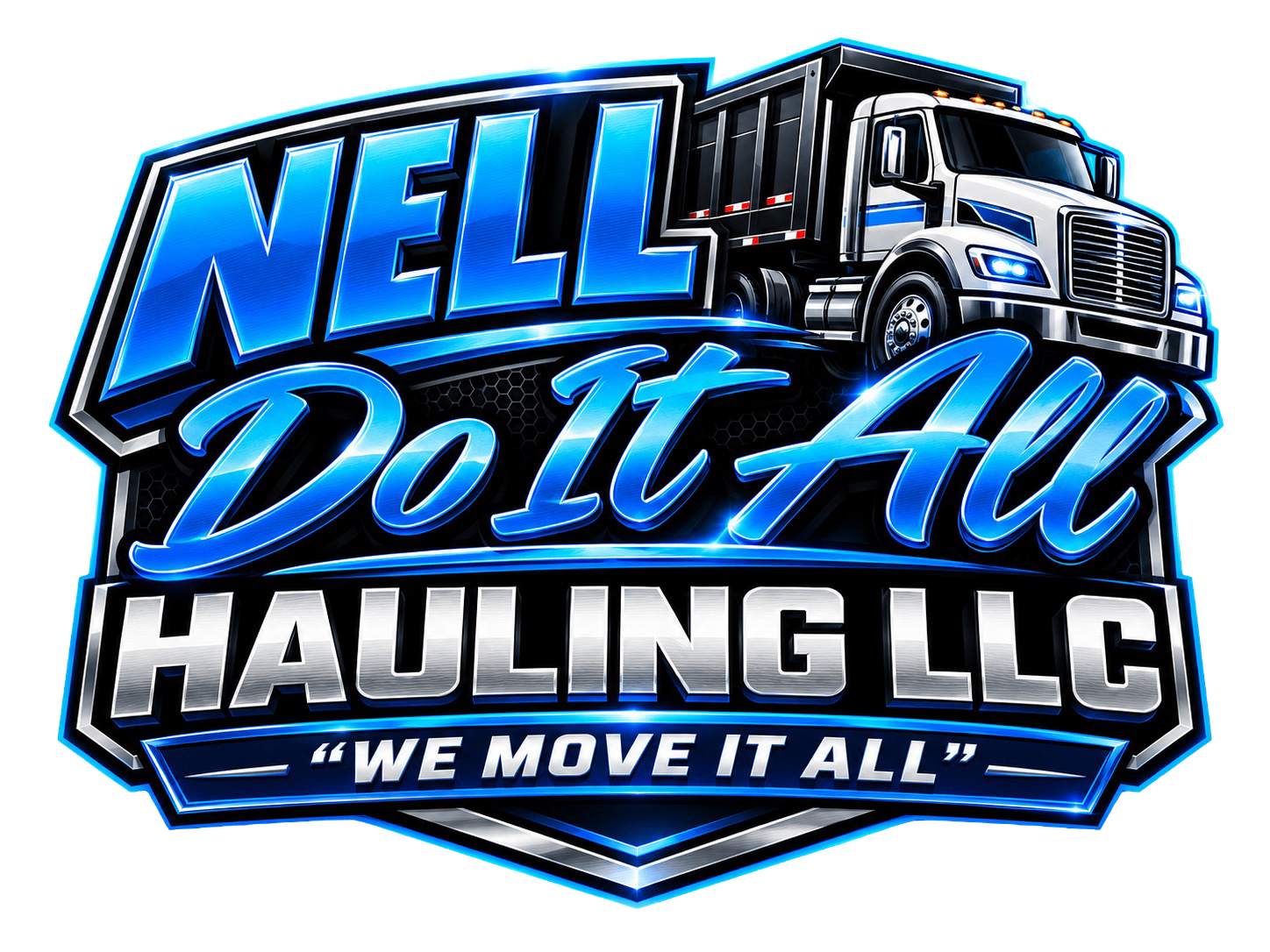 Nell Do It All Hauling logo with hauling truck