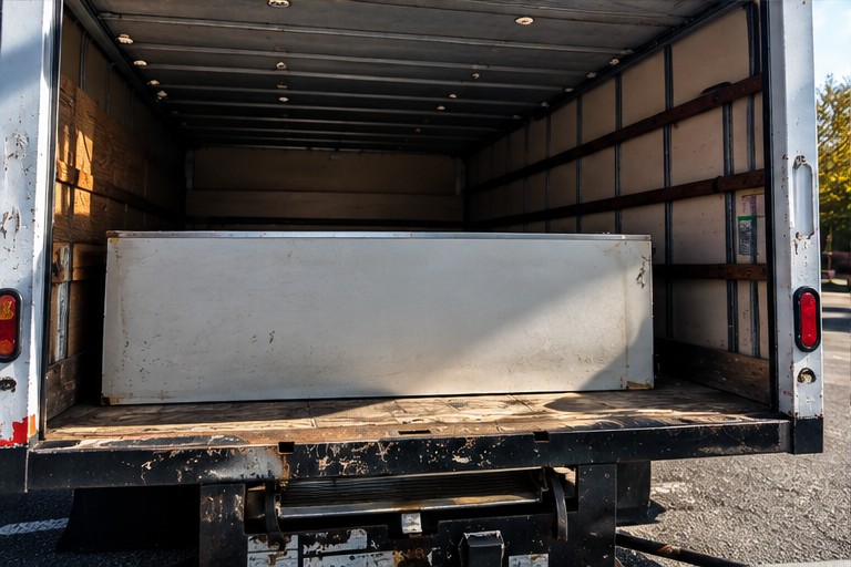 Empty Nell box truck ready for a commercial load